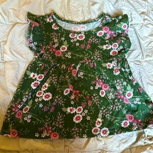 Girls children’s place floral ruffle sleeve shirt